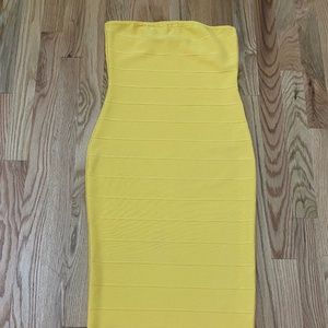 Revolve Yellow Bandage Tube Dress